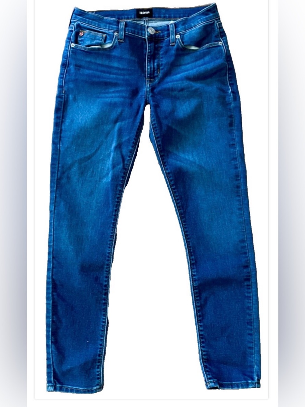 HUDSON Los Angeles KRISTA SUPER SKINNY Mid Rise Dark Wash JEANS Size 28